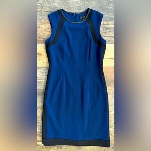 Tahari Levine Dress Arthur S. Levine Color Block Black &‎ Blue Size 4